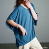 大きいサイズ レディース 接触冷感ストレッチドルマンプルオーバー　sw-0723【メール便可】 ブルー