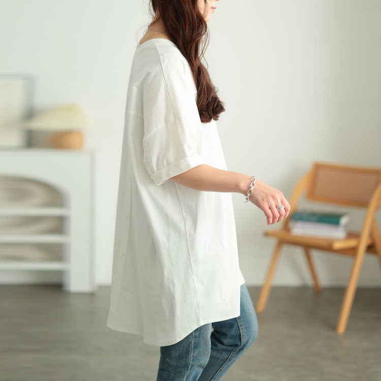 大きいサイズ レディース ドッグプリントコットンチュニックTシャツ　cros-130451【メール便可】