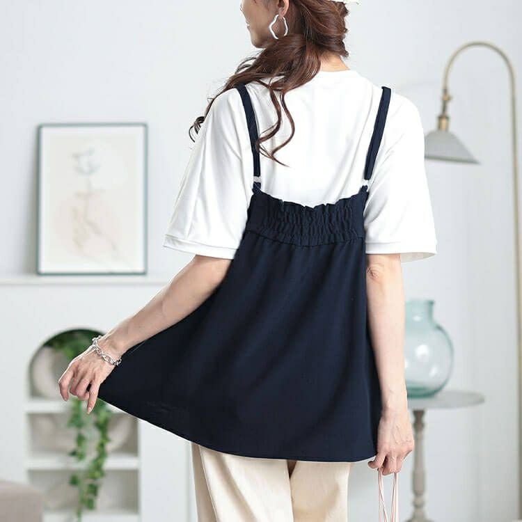 大きいサイズ レディース 接触冷感＆UVカットペプラムキャミビスチェ　cpdai-640797【メール便可】