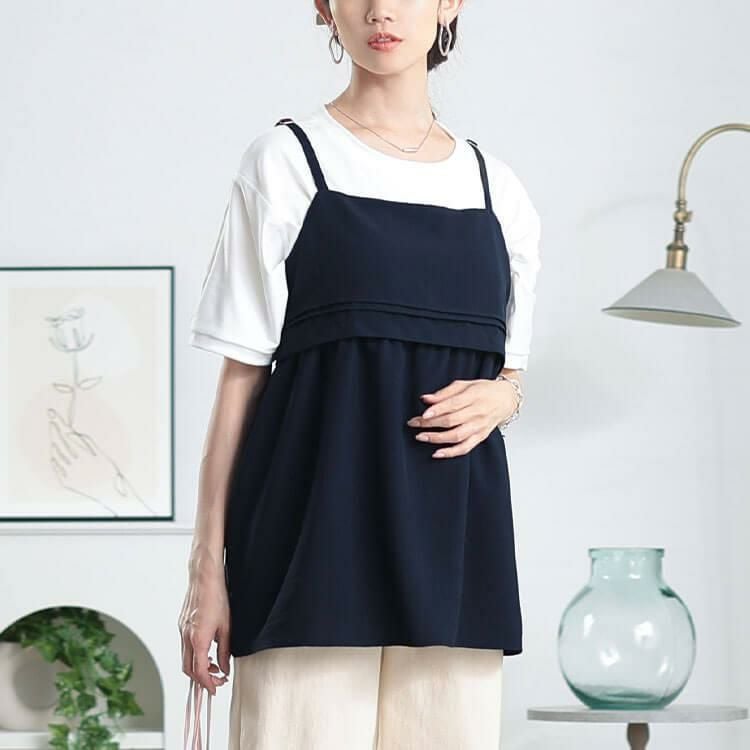 大きいサイズ レディース 接触冷感＆UVカットペプラムキャミビスチェ　cpdai-640797【メール便可】 ネイビー