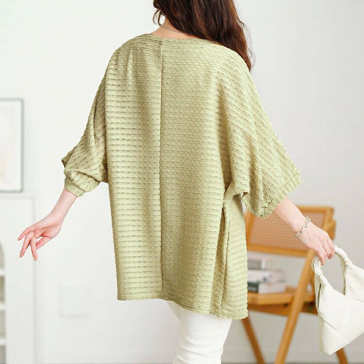 大きいサイズ レディース レースボーダードルマンチュニック　cpdai-659773