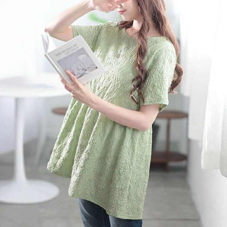 大きいサイズ レディース ポコポコ花柄ペプラムチュニック　cpdai-659772【メール便可】