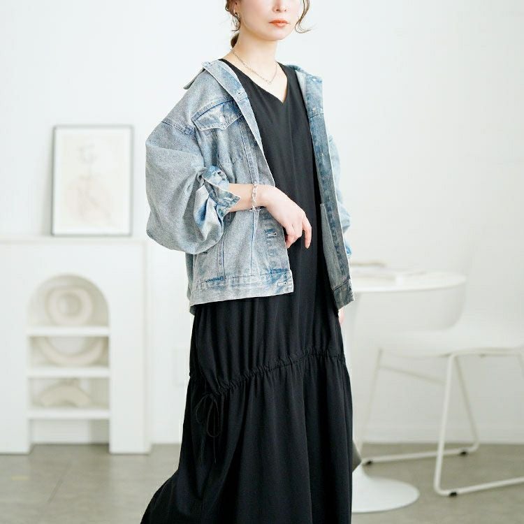 大きいサイズ レディース ドロストマーメイドコットンワンピース　wk-0518