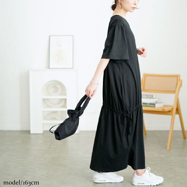 大きいサイズ レディース ドロストマーメイドコットンワンピース　wk-0518