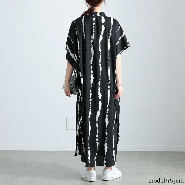大きいサイズ レディース タイダイ柄ドルマンシャツワンピース　goldy-1682【メール便可】