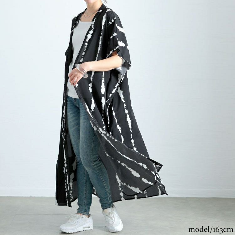 大きいサイズ レディース タイダイ柄ドルマンシャツワンピース　goldy-1682【メール便可】