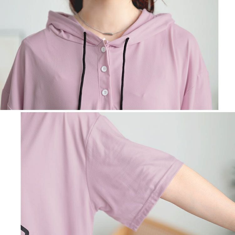 大きいサイズ レディース オーバーサイズロゴチュニックパーカー　goldy-1680【メール便可】