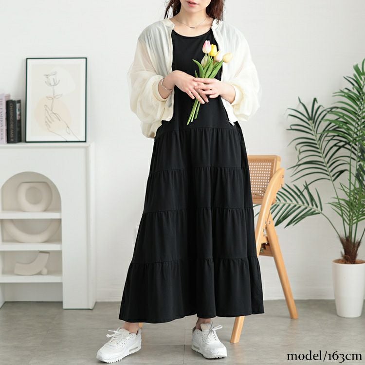 大きいサイズ レディース 接触冷感ティアードワンピース　kt-7825650