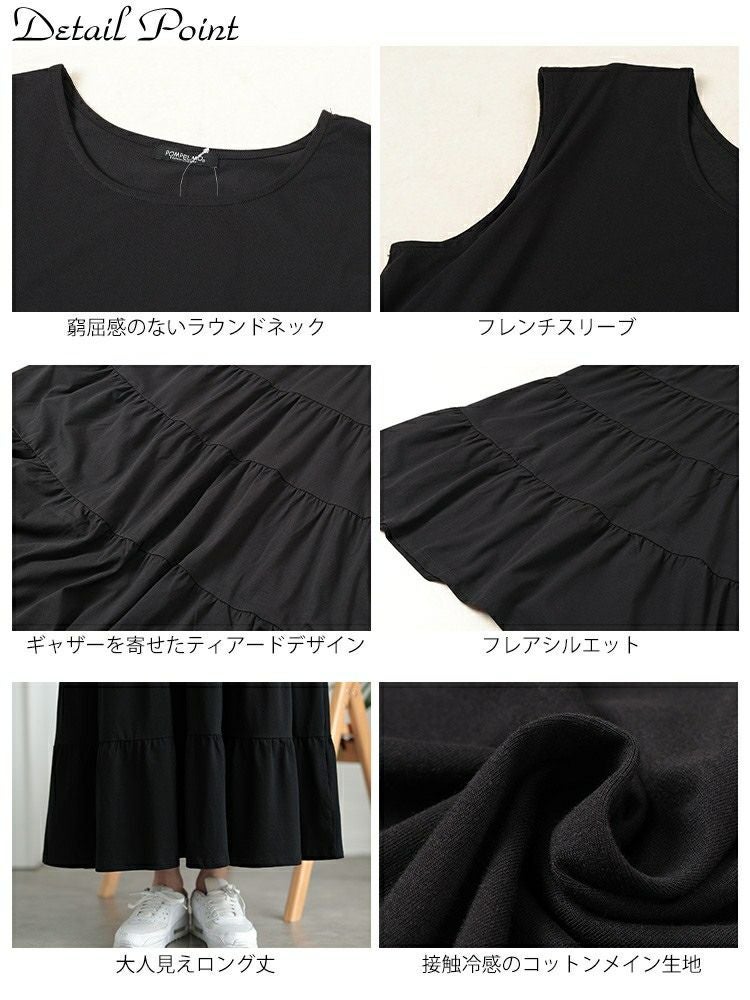 大きいサイズ レディース 接触冷感ティアードワンピース　kt-7825650