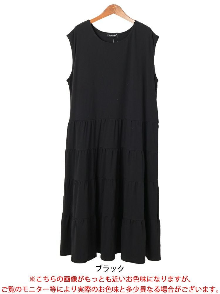 大きいサイズ レディース 接触冷感ティアードワンピース　kt-7825650