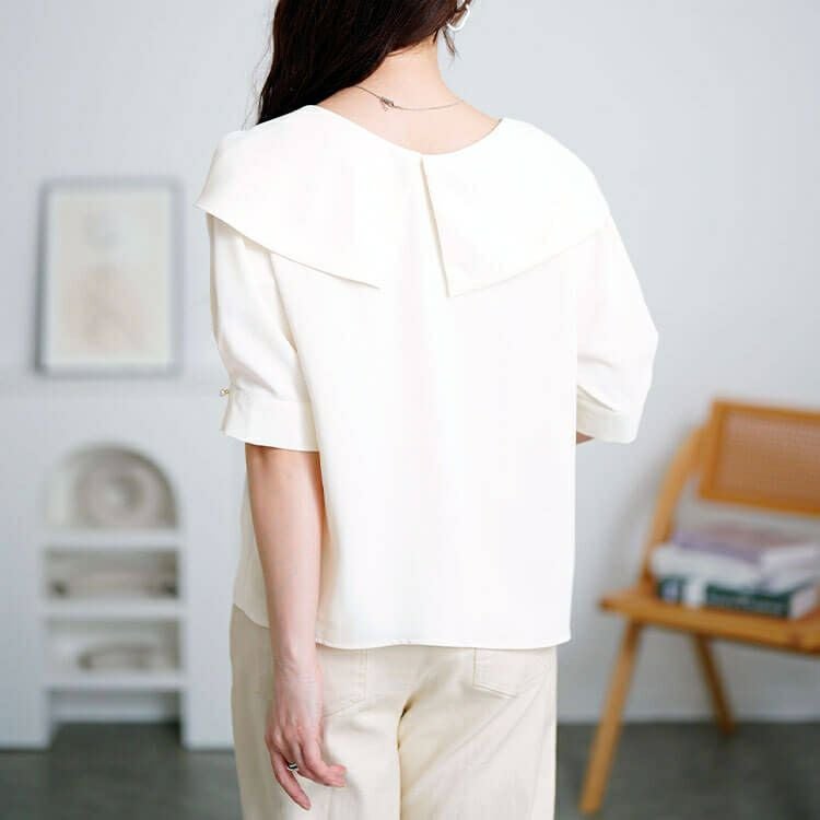 大きいサイズ レディース ビッグリボン襟ブラウス　tana-351038 【メール便可】