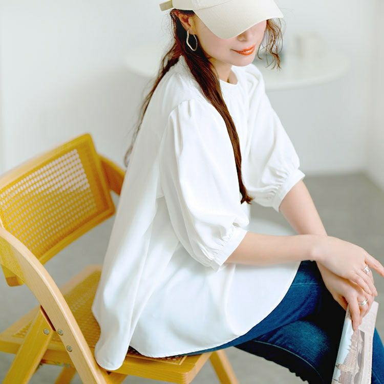 大きいサイズ レディース スタンドカラーパプスリーブブラウス　tana-351037【メール便可】