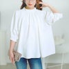 大きいサイズ レディース スタンドカラーパプスリーブブラウス　tana-351037【メール便可】 オフホワイト