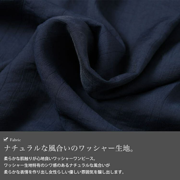 大きいサイズ レディース リボンキーネックギャザーワンピース　fem-573【メール便可】