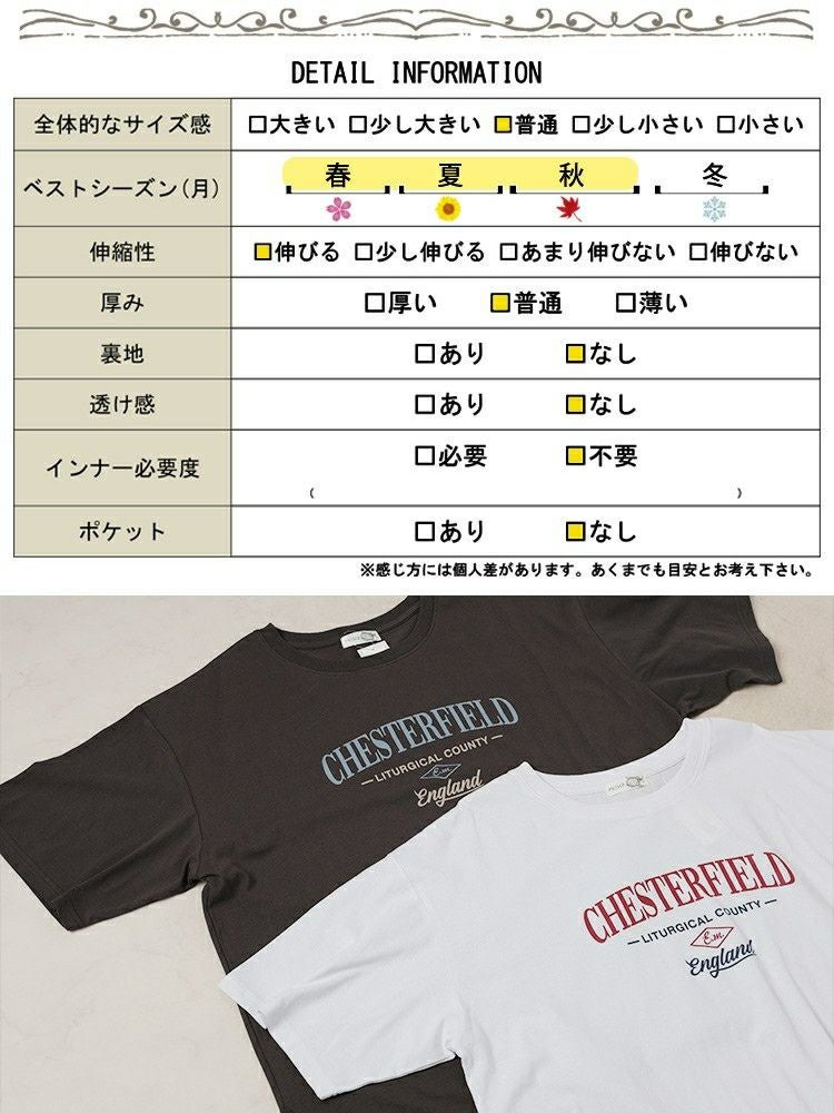 大きいサイズ レディース サイドスリットロゴコットンビッグTシャツ