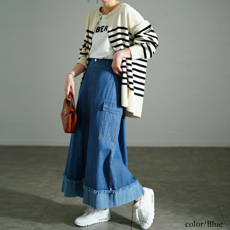 大きいサイズ レディース バックスリットデニムタイトスカート　tog-1036