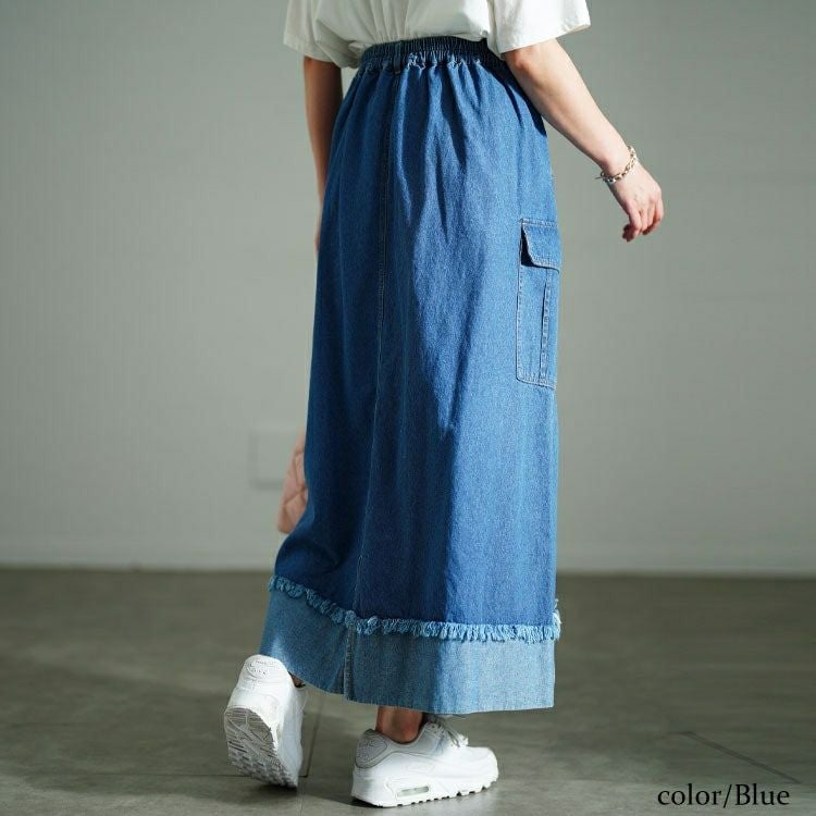 大きいサイズ レディース バックスリットデニムタイトスカート　tog-1036