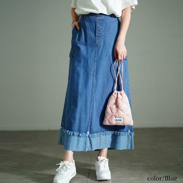 大きいサイズ レディース バックスリットデニムタイトスカート　tog-1036 ブルー