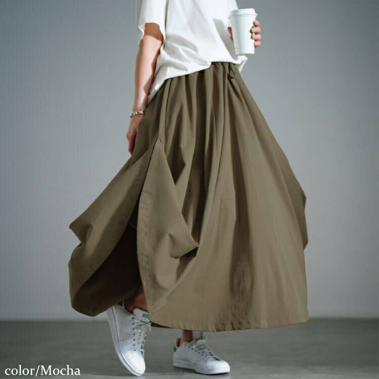 大きいサイズ レディース 2wayサイドボタンボリュームスカート　sw-0707