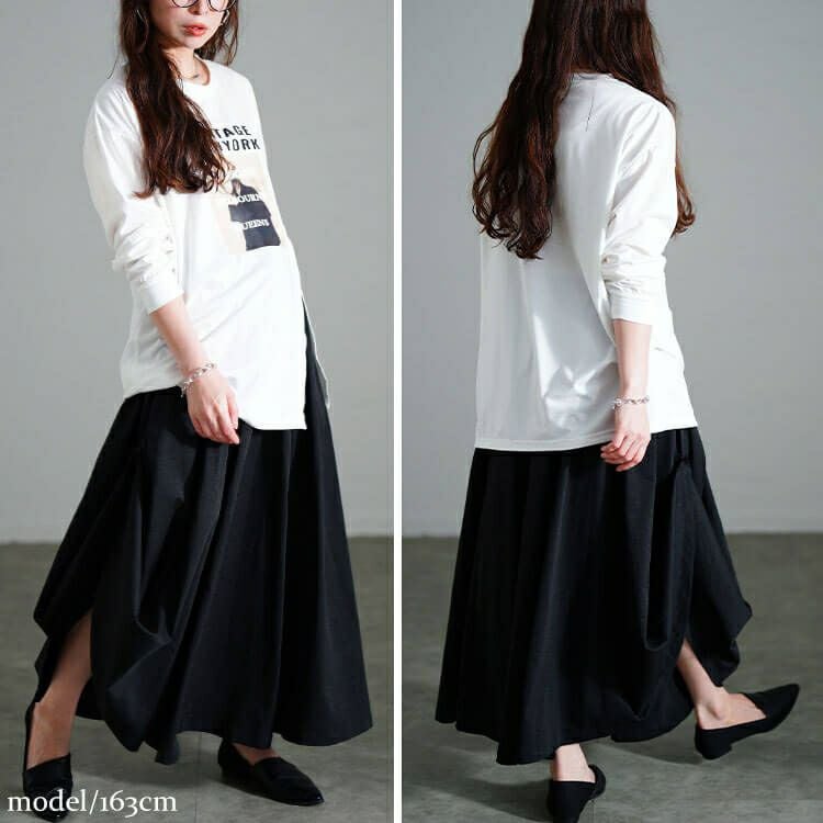 大きいサイズ レディース 2wayサイドボタンボリュームスカート　sw-0707