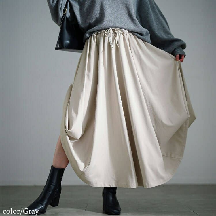 大きいサイズ レディース 2wayサイドボタンボリュームスカート　sw-0707