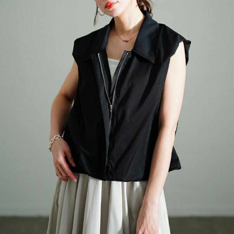 大きいサイズ レディース バルーンクロップドZIPトップス　sw-0705【メール便可】