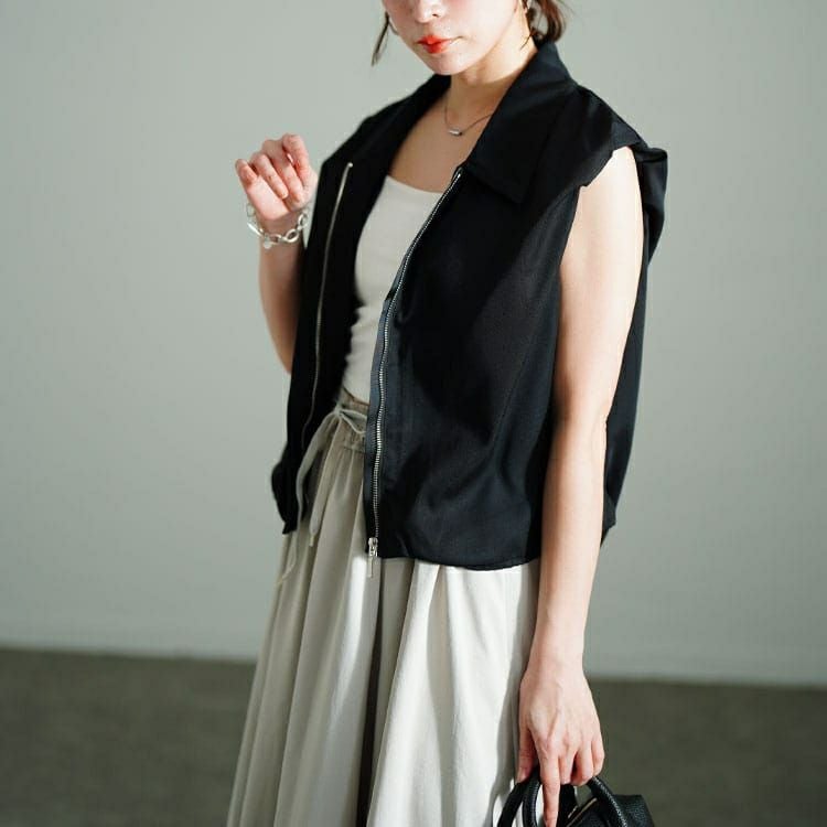 大きいサイズ レディース バルーンクロップドZIPトップス　sw-0705【メール便可】