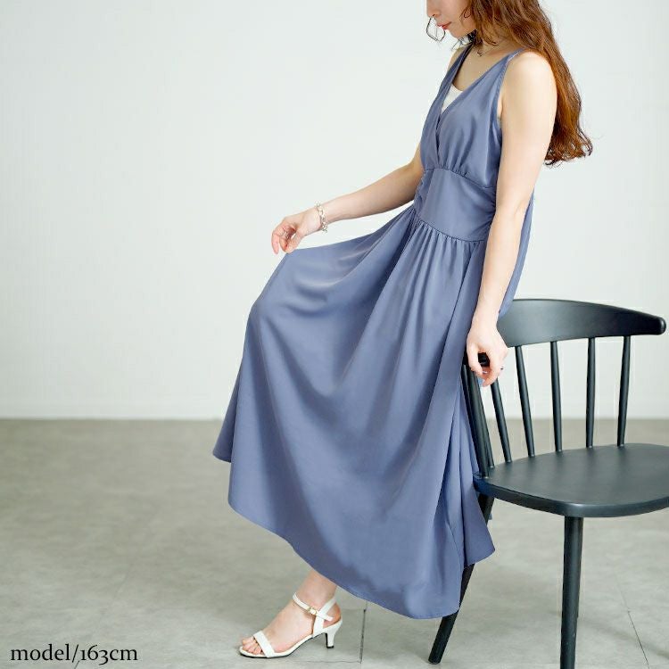 大きいサイズ レディース カシュクールキャミワンピース　fem-563【メール便可】