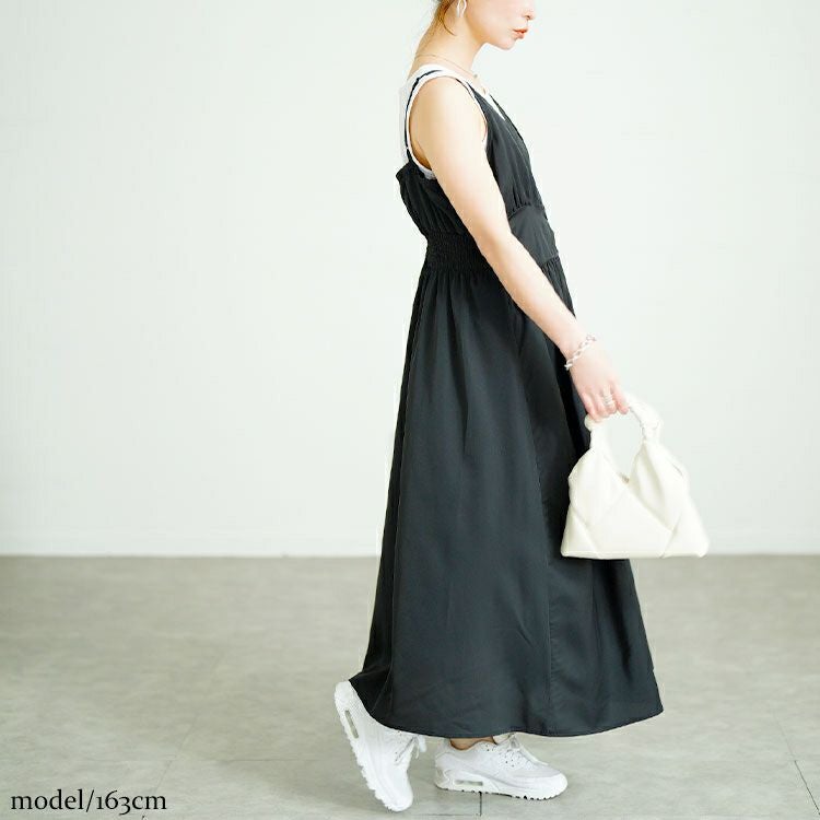 大きいサイズ レディース カシュクールキャミワンピース　fem-563【メール便可】