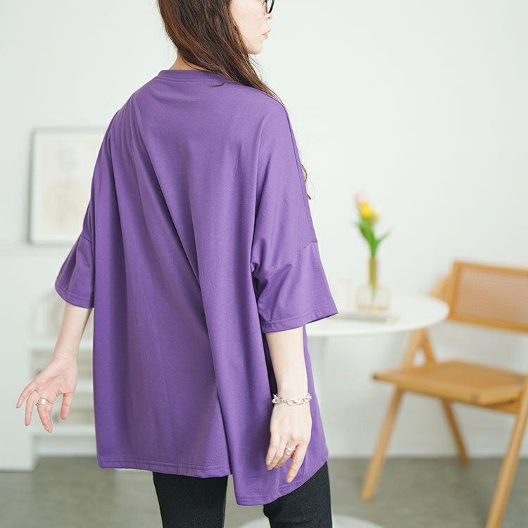 大きいサイズ レディース ビッグプリントオーバーサイズTシャツ　goldy-1685【メール便可】