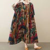 大きいサイズ レディース マルチカラーコットンワンピース　goldy-1684【メール便可】 マルチ