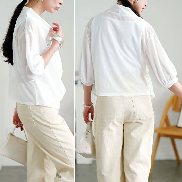 大きいサイズ レディース ストレッチカシュクールブラウス　u2-0105【メール便可】