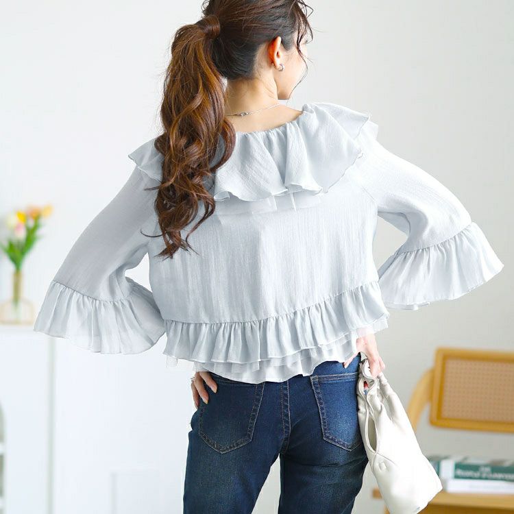 大きいサイズ レディース シャーリングキャミ＆リボンフリルカーディガン2点セット　tana-351041