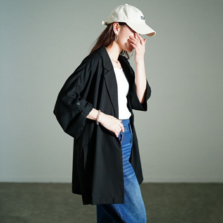 大きいサイズ レディース ワッシャーオーバーサイズジャケット 　nw-25011【メール便可】