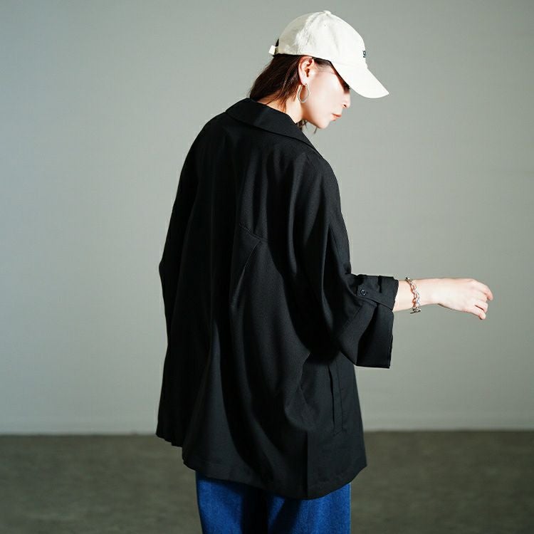 大きいサイズ レディース ワッシャーオーバーサイズジャケット 　nw-25011【メール便可】