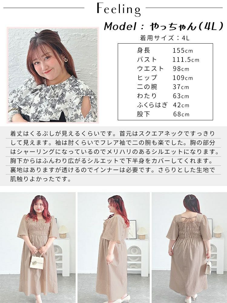 大きいサイズ レディース ストライプシャーリングフレアワンピース　tani-36863ll