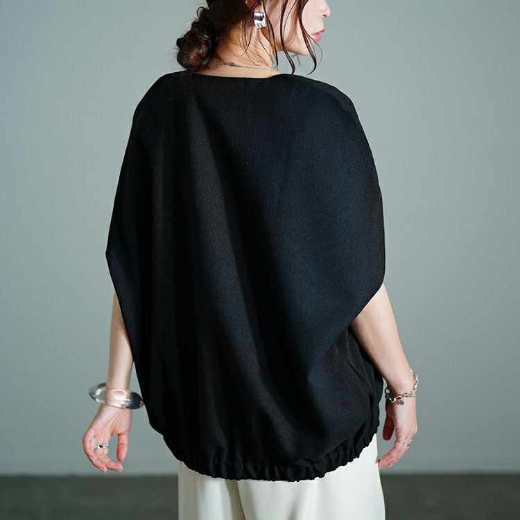 大きいサイズ レディース Vネックラウンドドルマンシャツ　sw-0760 【メール便可】