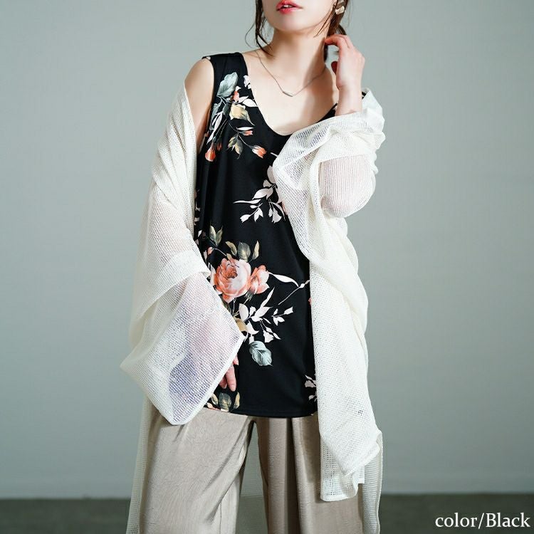 大きいサイズ レディース レトロ花柄タンクトップ　sw-0765 【メール便可】