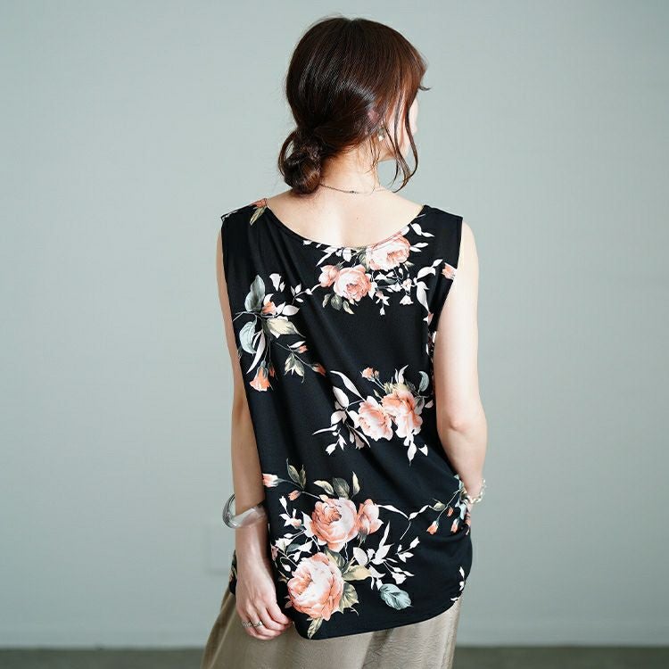大きいサイズ レディース レトロ花柄タンクトップ　sw-0765 【メール便可】
