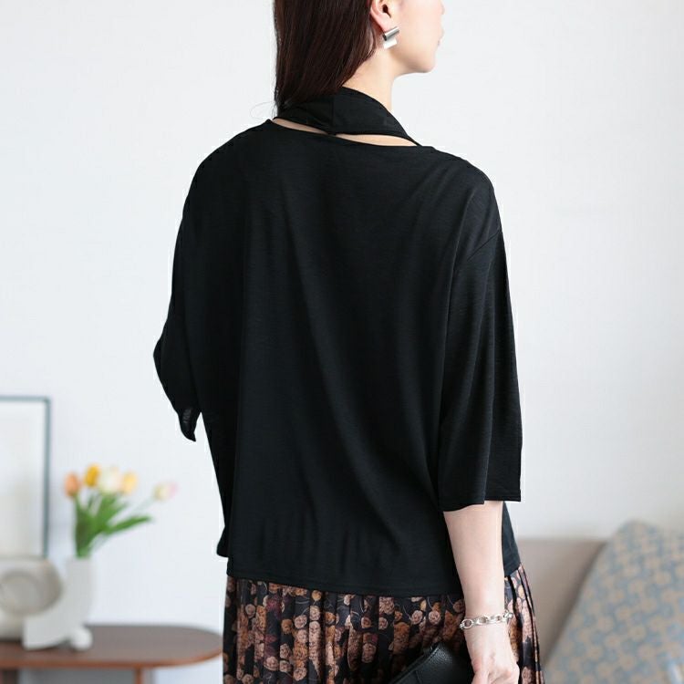 大きいサイズ レディース フェイクストールプルオーバー　u2-0107 【メール便可】