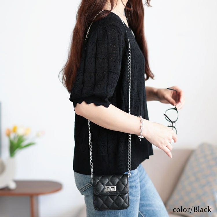 大きいサイズ レディース ハート柄透かし編みスカラップニット　sum-0002