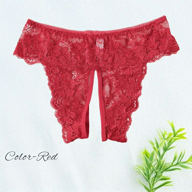 大きいサイズ レディース 股割れ総レースショーツ　goldy-1693【メール便可】