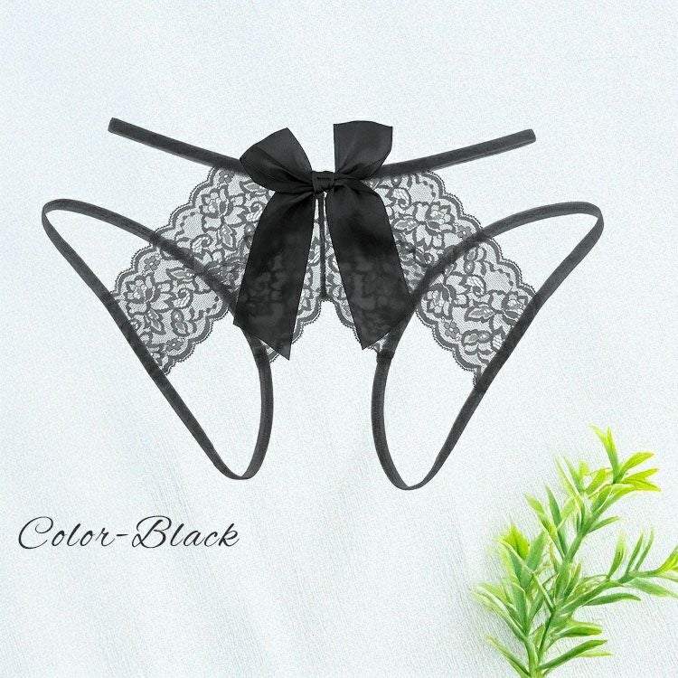 大きいサイズ レディース バックリボン股割れレースTバックショーツ　goldy-1691【メール便可】