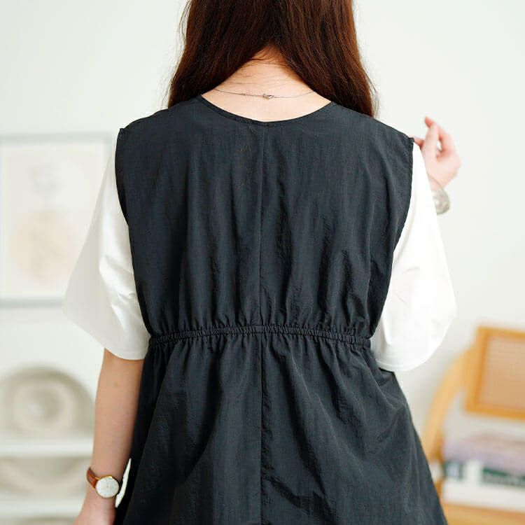 大きいサイズ レディース 撥水ナイロンペプラムベスト　cpdai-640763【メール便可】