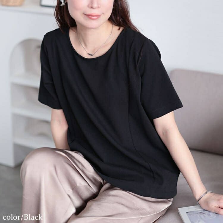 大きいサイズ レディース 接触冷感＆UVカット＆吸汗速乾ラウンドネックTシャツ　cpdai-659838【メール便可】