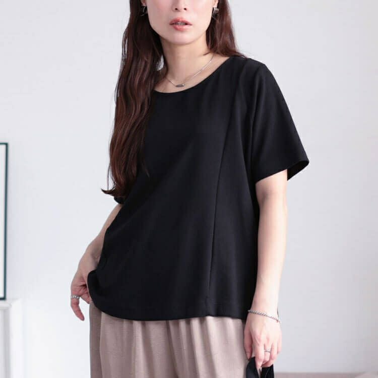 大きいサイズ レディース 接触冷感＆UVカット＆吸汗速乾ラウンドネックTシャツ　cpdai-659838【メール便可】