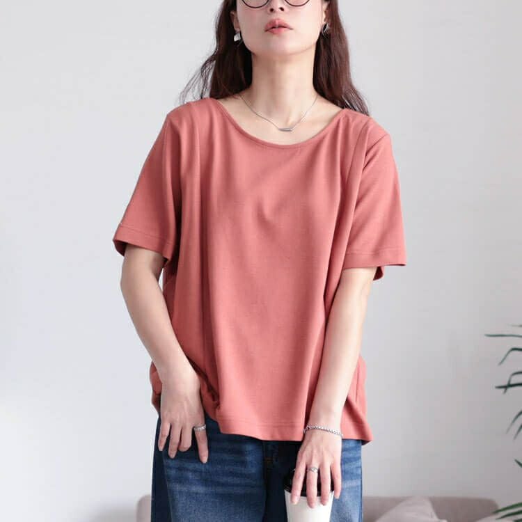 大きいサイズ レディース 接触冷感＆UVカット＆吸汗速乾ラウンドネックTシャツ　cpdai-659838【メール便可】