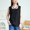 大きいサイズ レディース ホルターネックランダムリブタンクトップ　cpdai-659856【メール便可】 ブラック