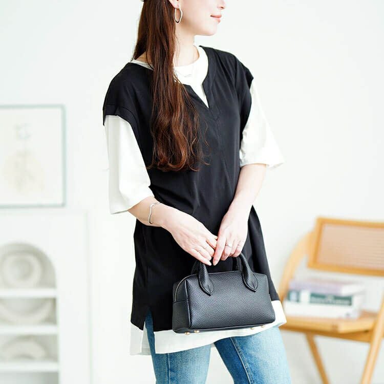 大きいサイズ レディース 接触冷感フェイクベストコットンプルオーバー　cpdai-659679【メール便可】