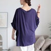 大きいサイズ レディース 接触冷感＆UVカットコットンドルマンカットソー　cpdai-659852【メール便可】 パープル